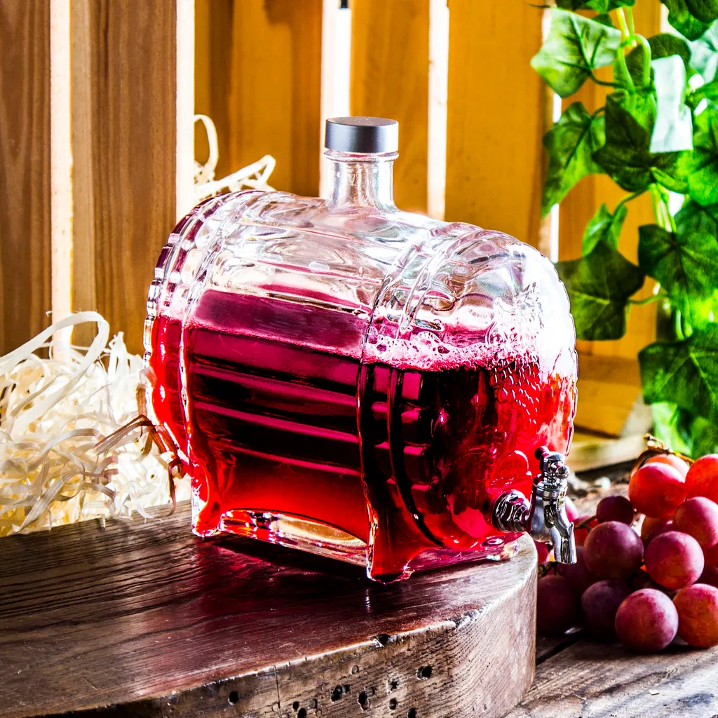 GETRÄNKESPENDER Mit Zapfhahn Für Likör Wein Fass Wasserspender Saftspender 1,5 L – Bild 2