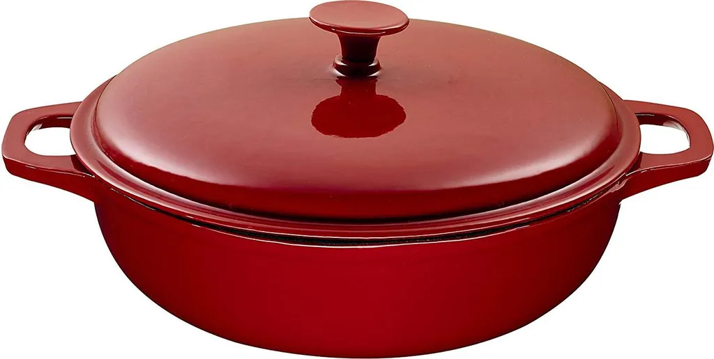 ø30cm KING® Eisengusstopf / Eisengrussbräter / Farbe: Dunkel-Rot / Ca. 9cm Hoch – Bild 4