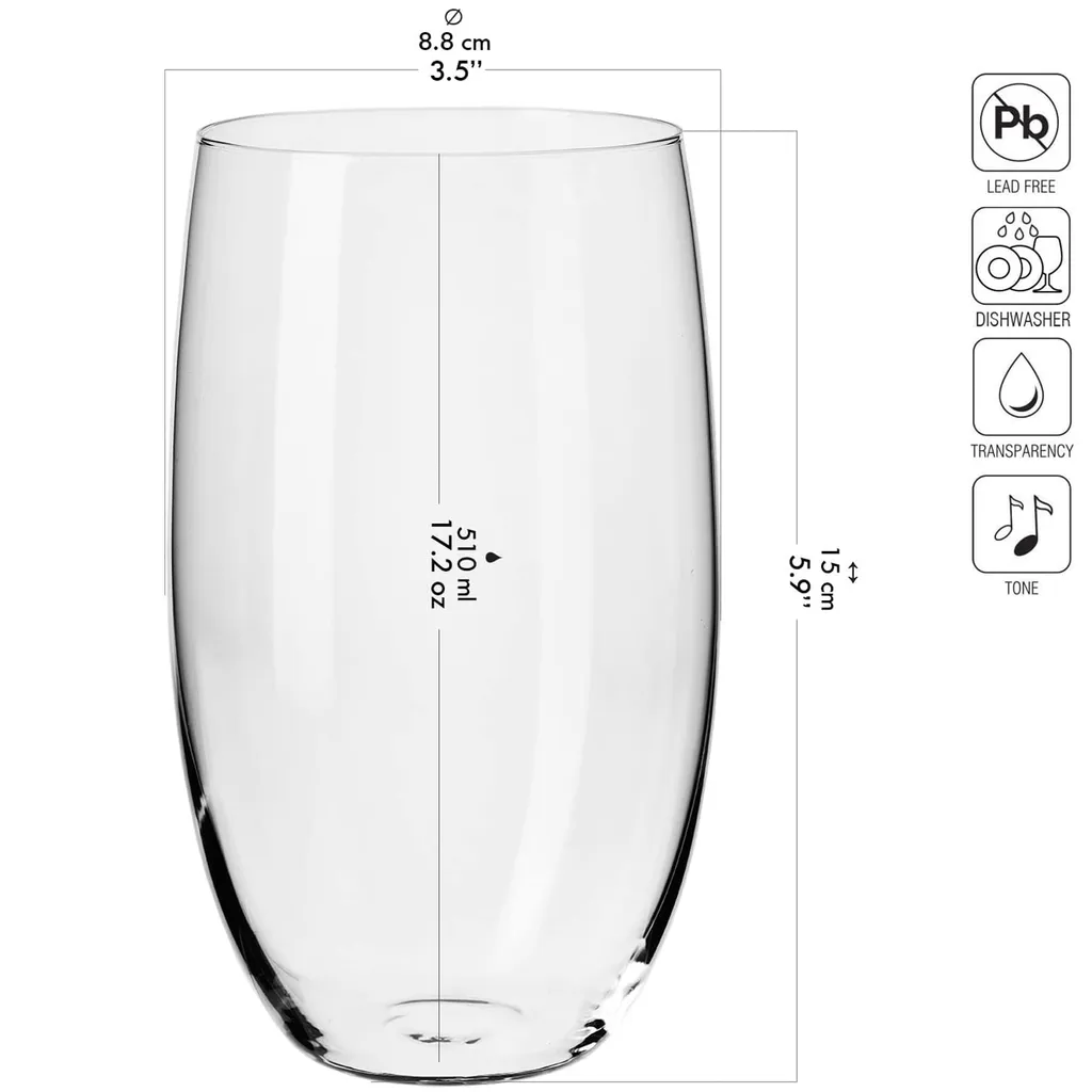 KROSNO Blended Hohe Wassergläser, 6er-Set, 510 Ml – Bild 2