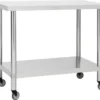 VidaXL Küchen-Arbeitstisch Mit Rollen 100x60x85 Cm Edelstahl