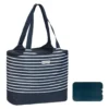Strandtasche 2 In 1 Kühltasche + SchultertascheAHOI Blau Weiß - Navy
