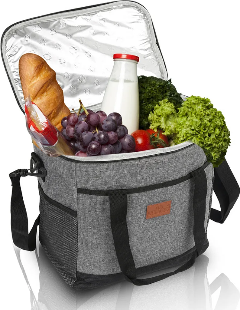 Lospitch 25L Kühltasche Faltbar Kühlkorb Kühlbox Isoliertasche Thermotasche Picknicktasche Für Lebensmitteltransport, Grau – Bild 5