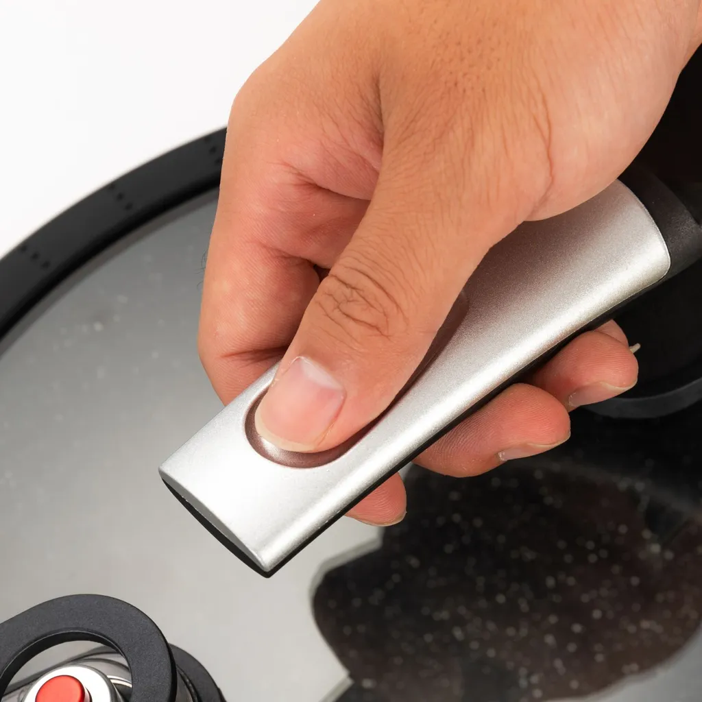 AMERCOOK Fresh Cooker Kochtopf Niederdrucktopf 24 Cm - Universal-Topf Für Alle Herdarten Kochtopf - Induktionsgeeigneter Kochtopf Energiespartopf - Kochtopf Vitaminschonend Schnellkochtopf Mit Ventil – Bild 6