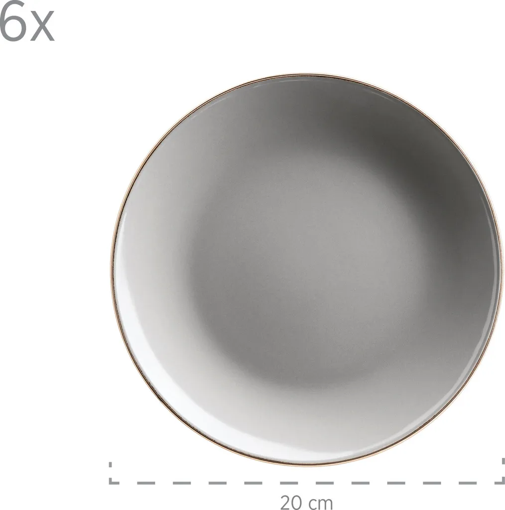 Mäser 931628 Kombiservice Metallic RIM Für 6 Personen, Steinzeug, Grau (1 Set, 24-teilig) – Bild 8