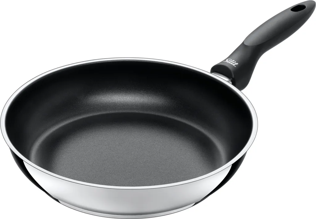 Silit Domus Bratpfanne Induktion 28 Cm Hoch, Edelstahl Beschichtet, Kunststoffgriff, Für Schonendes Braten