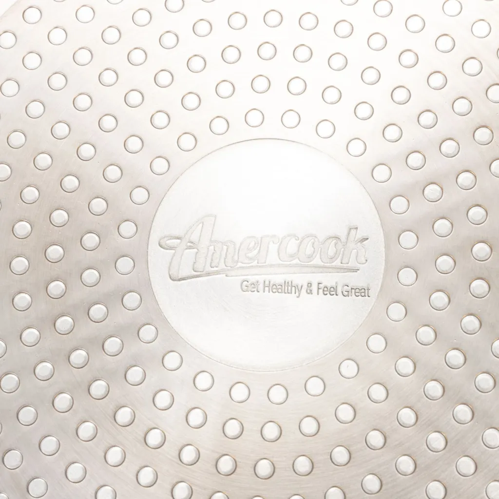 AMERCOOK Fresh Cooker Kochtopf Niederdrucktopf 24 Cm - Universal-Topf Für Alle Herdarten Kochtopf - Induktionsgeeigneter Kochtopf Energiespartopf - Kochtopf Vitaminschonend Schnellkochtopf Mit Ventil – Bild 5