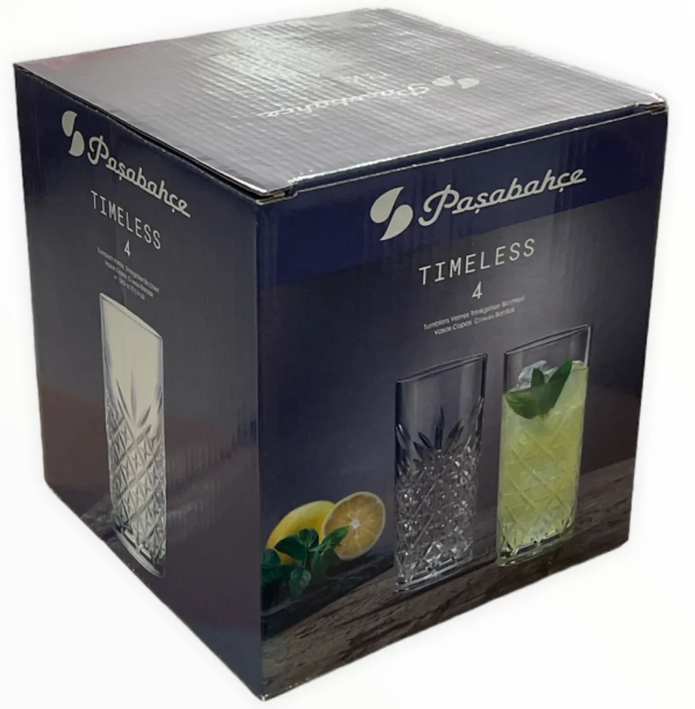 Pasabahce Timeless 520205 Longdrink Glas Wassergläser Kristall Design 4´er Set Transparent 365 Ml – Bild 10