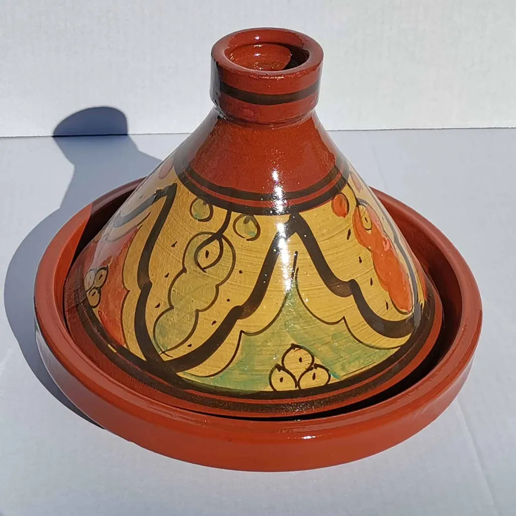 Marokkanische Tajine Doukala 34 Cm Glasiert | Kochen Für 4-6 Personen | Handbemalte Tagine Aus Marokko