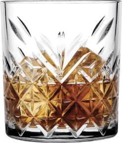Pasabahce 52790 Whisky Glas Tumbler Timeless Im Kristall-Design, Höhe 9,6 Cm, 345 Ml, 4 Stück, Retro-Design