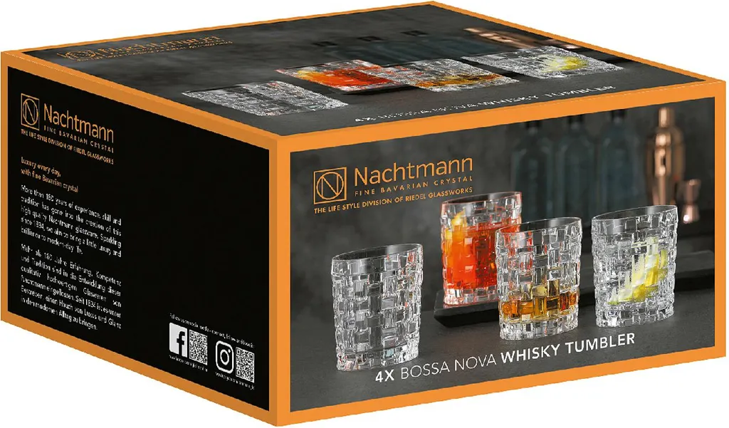 Nachtmann Whiskybecher Bossa Nova 330ml, Klar (4er Pack) – Bild 2