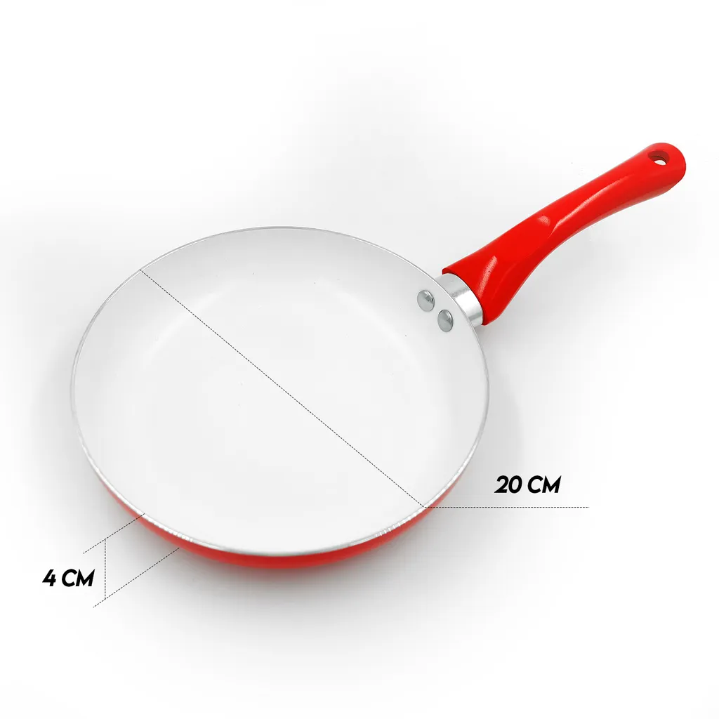 Pfannenset Keramik 5-tlg Bratpfannen Rot Neu – Bild 7