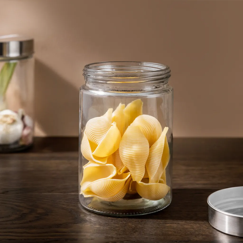 Navaris 4x 1200ml Vorratsgläser Mit Edelstahldeckel - Glas Vorratsdosen Set Mit Sicherem Schraubverschluss - Lebensmittel Aufbewahrungsgläser Küche – Bild 2