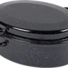 Krüger Gänse Bräter Induktion Braten Schmor Topf Deckel Schwarz Oval Emaille 7L