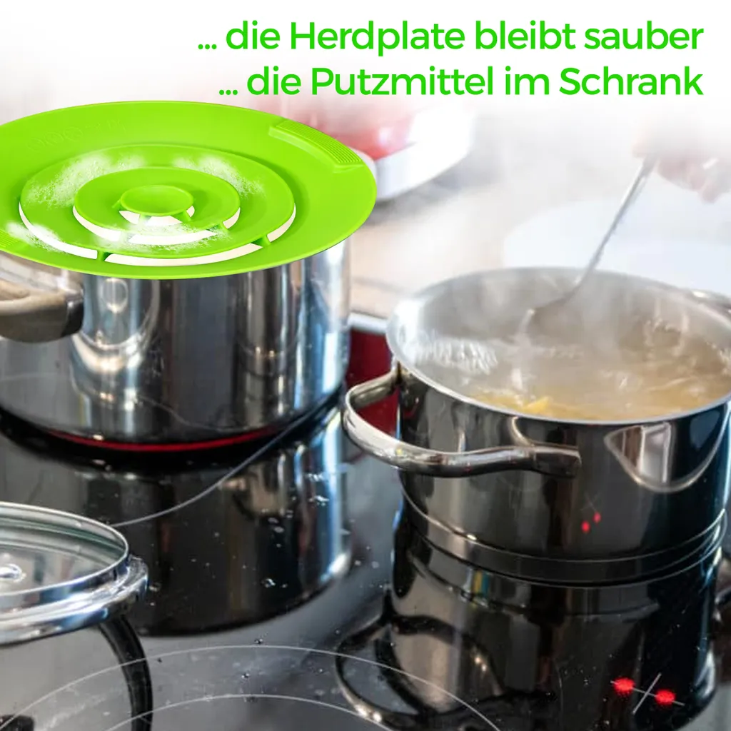 2x Oramics Überkochschutz Aus Silikon Für Töpfe Zwischen Ø 15-25 Cm – Topfdeckel Spritzschutz Überlaufschutz Verhindert überkochen Und Spritzen Von Flüssigkeiten Und Schütz Ihren Herd – Bild 6