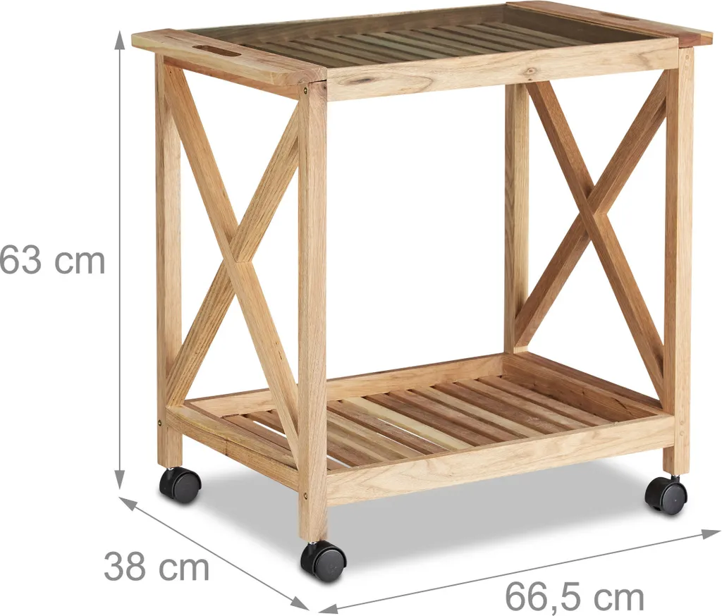Relaxdays Küchenwagen Aus Walnussholz – Bild 4
