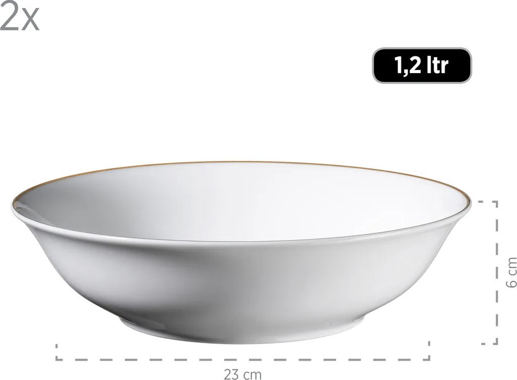 Mäser 931735 Kombiservice Professional Dining Für 6 Personen, Porzellan, Weiß (1 Set, 24-teilig) – Bild 5