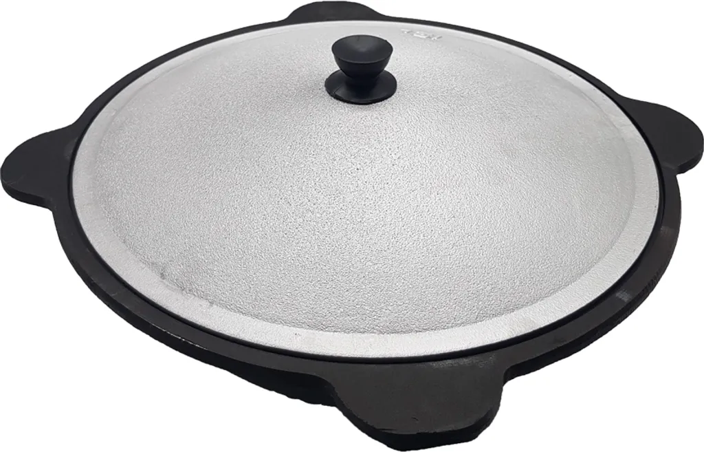 Kazan Gusseisen 16 Liter Mit Aludeckel Usbekischer Kasan Glatter Boden – Bild 5